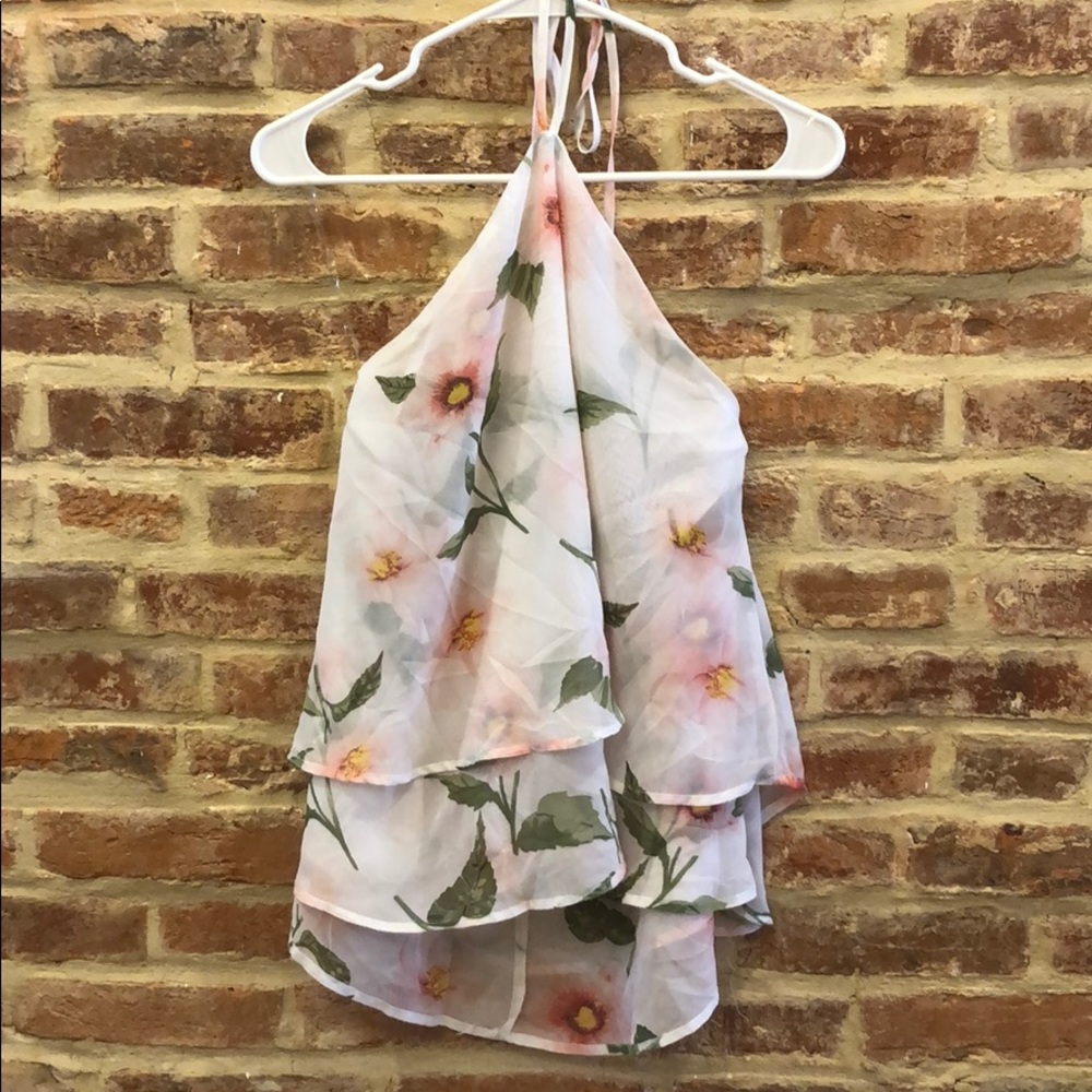 White floral halter